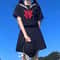 Elegant Plus Size Sailor School Uniform Set Japanese JK Style Long Sleeve Cosplay Outfit S8XL 7