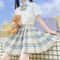 Korean JK Sailor School Uniform Set Pink Plaid Pleated Skirt Blouse Cosplay Outfit For Women 15