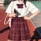 Korean JK Sailor School Uniform Set Pink Plaid Pleated Skirt Blouse Cosplay Outfit For Women 13