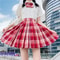Korean JK Sailor School Uniform Set Pink Plaid Pleated Skirt Blouse Cosplay Outfit For Women 21