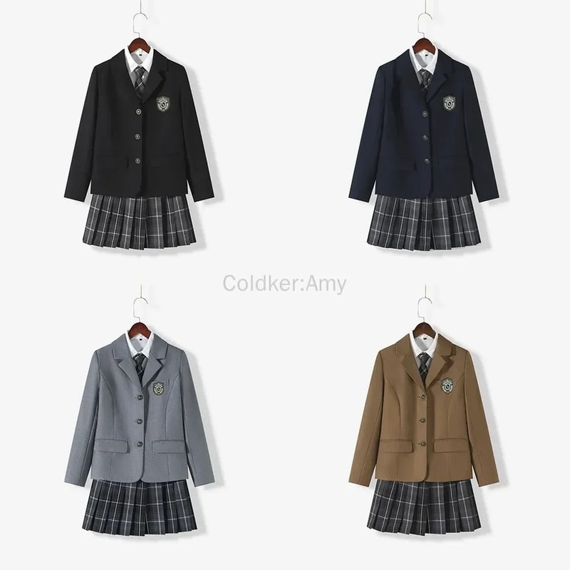 Japanese Sailor School Uniform Blazer Set Anime JK Pleated Skirt Cosplay Outfit For Women 5