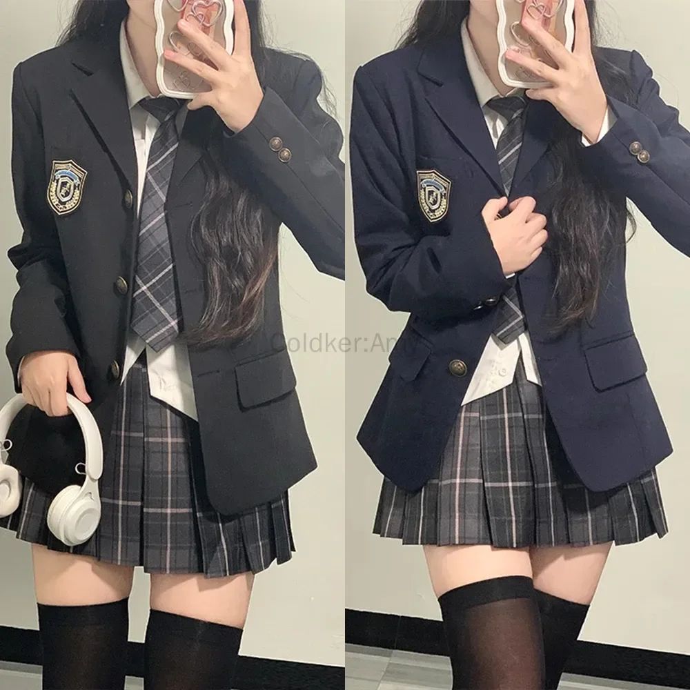 Japanese Sailor School Uniform Blazer Set Anime JK Pleated Skirt Cosplay Outfit For Women 1