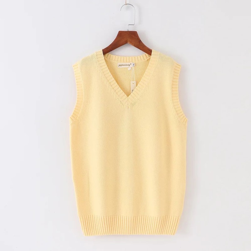 Japanese JK School Uniform Sweater Vest Cute Anime VNeck Knit Cosplay Vest For Girls Women 2