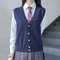 Japanese JK School Uniform Knit Vest Cardigan Korean Gyaru Style Student Sweater For Women 1