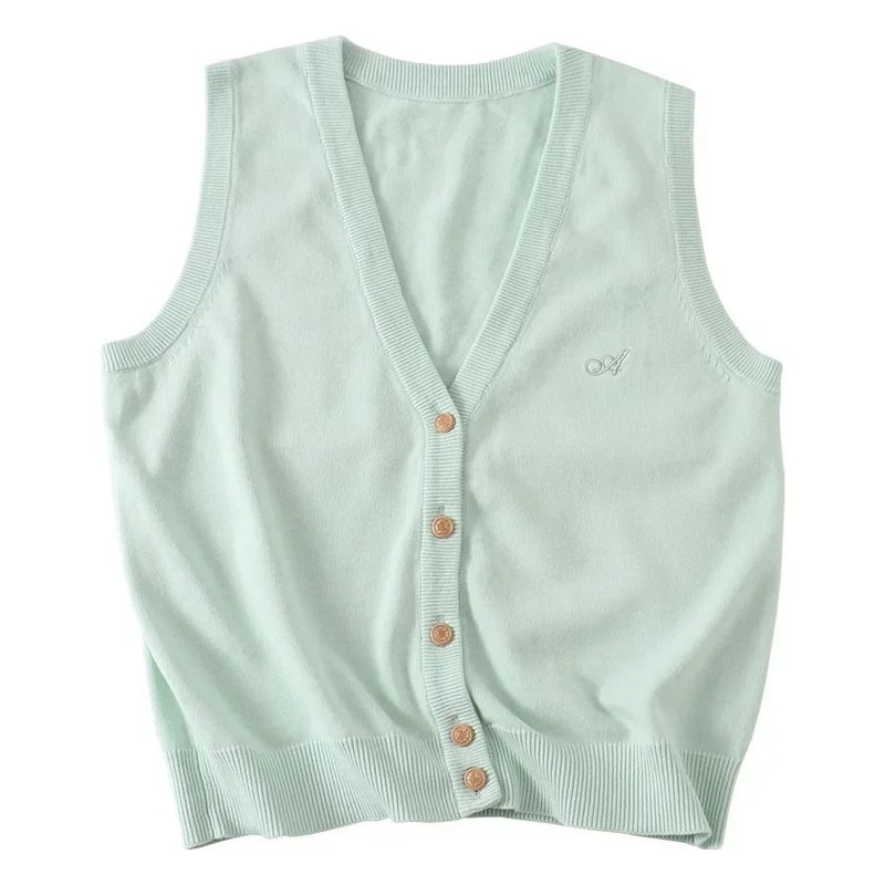 Japanese JK School Uniform Knit Vest Cardigan Korean Gyaru Style Student Sweater For Women 11