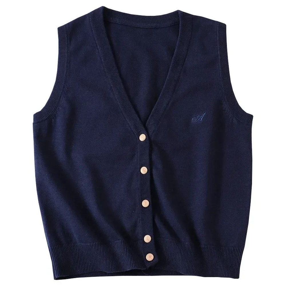 Japanese JK School Uniform Knit Vest Cardigan Korean Gyaru Style Student Sweater For Women 13