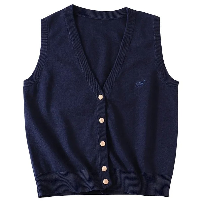 Japanese JK School Uniform Knit Vest Cardigan Korean Gyaru Style Student Sweater For Women 13