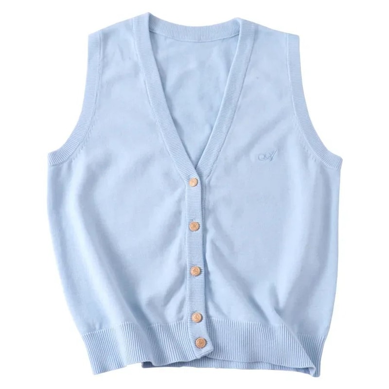 Japanese JK School Uniform Knit Vest Cardigan Korean Gyaru Style Student Sweater For Women 6