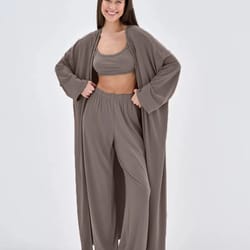 hirsionsan women's modal 3-piece lounge set – loose cardigan, vest & high-waist pants casual outfit