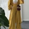 Womens Solid Color Long Cardigan Wide Leg Pants Set Casual Loose Commuter 2Piece Outfit 3