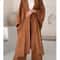 Womens Solid Color Long Cardigan Wide Leg Pants Set Casual Loose Commuter 2Piece Outfit 4