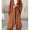 Womens Solid Color Long Cardigan Wide Leg Pants Set Casual Loose Commuter 2Piece Outfit 4