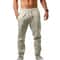Mens Cotton Linen Sport Jogger Pants Breathable Summer Gym Casual Training Sweatpants 12