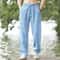 Mens Cotton Linen Beach Jogger Pants Casual Loose Summer Streetwear Vacation Trousers 1