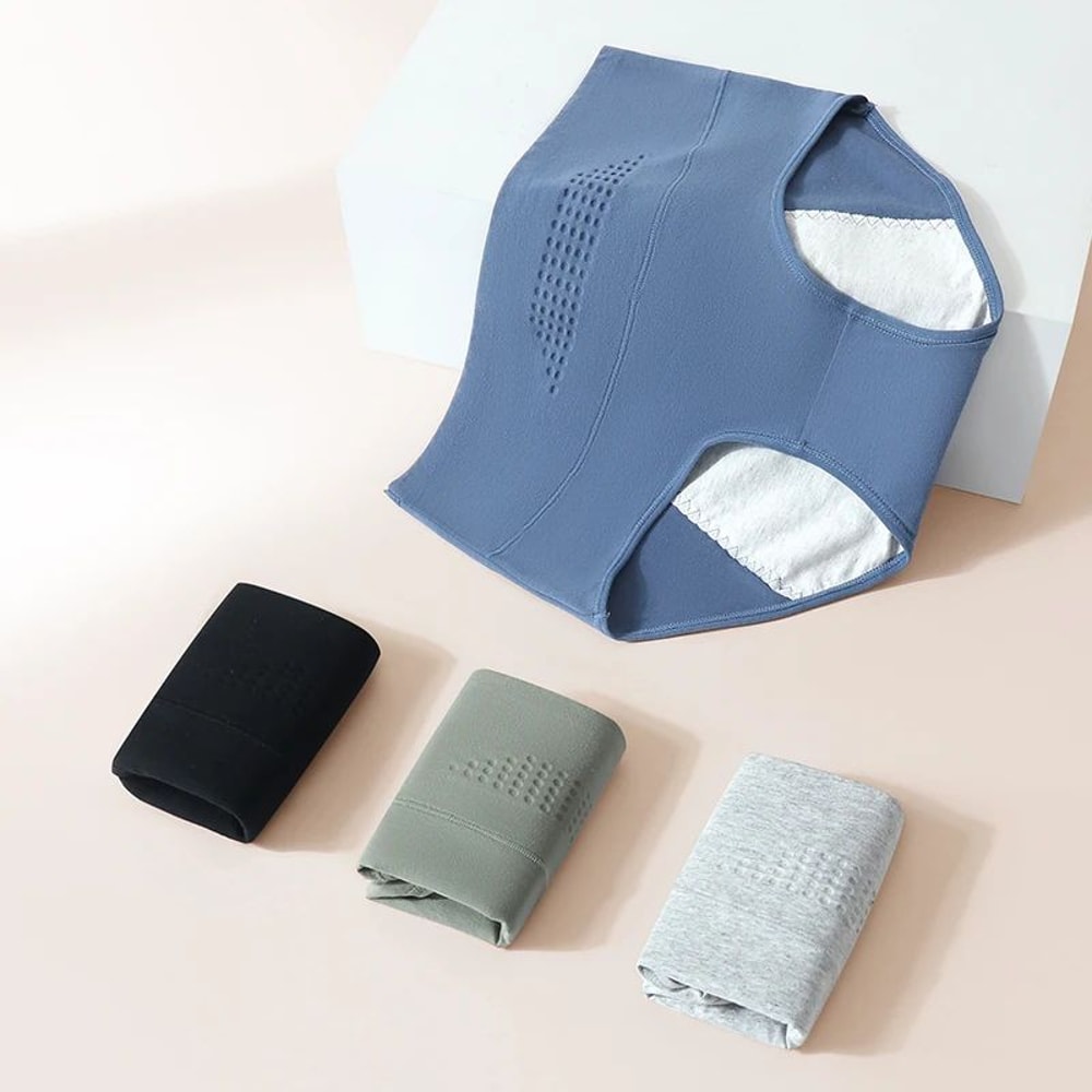 Womens High Waist Leakproof Period Panties Cotton 3Layer Absorbent Menstrual Protection Briefs 5