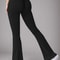 Womens High Waist VBack Flared Yoga Leggings Butt Lift Push Up Wide Leg Gym Casual Pants 0