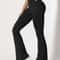 Womens High Waist VBack Flared Yoga Leggings Butt Lift Push Up Wide Leg Gym Casual Pants 5