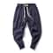 Mens Cotton Linen Harem Jogger Pants Baggy DropCrotch Elastic Waist Casual Streetwear Trousers 3