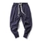 Mens Cotton Linen Harem Jogger Pants Baggy DropCrotch Elastic Waist Casual Streetwear Trousers 3