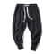 Mens Cotton Linen Harem Jogger Pants Baggy DropCrotch Elastic Waist Casual Streetwear Trousers 4