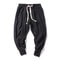 Mens Cotton Linen Harem Jogger Pants Baggy DropCrotch Elastic Waist Casual Streetwear Trousers 4