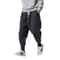 Mens Cotton Linen Harem Jogger Pants Baggy DropCrotch Elastic Waist Casual Streetwear Trousers 1