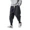 Mens Cotton Linen Harem Jogger Pants Baggy DropCrotch Elastic Waist Casual Streetwear Trousers 1