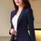Womens Classic Black Slim Fit Office Blazer Professional SingleBreasted Business Suit Jacket 2