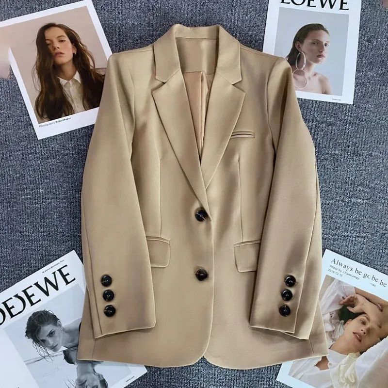 Womens Elegant Slim Fit Office Blazer Single Button Long Sleeve Business Suit Jacket 5