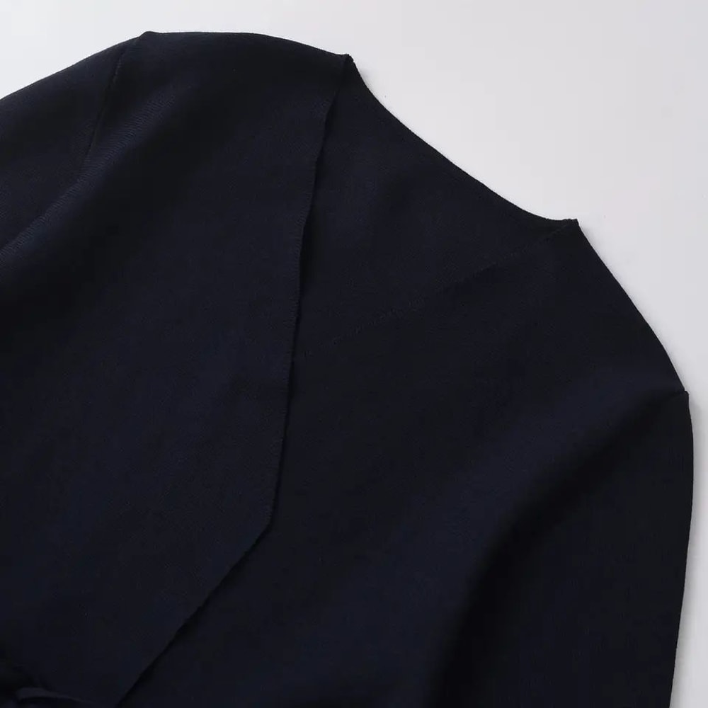 Womens Retro Knit Blazer With Belt VNeck Shoulder Pad Office Lady Jacket 2