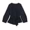 Womens Retro Knit Blazer With Belt VNeck Shoulder Pad Office Lady Jacket 5