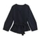 Womens Retro Knit Blazer With Belt VNeck Shoulder Pad Office Lady Jacket 5