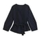 Womens Retro Knit Blazer With Belt VNeck Shoulder Pad Office Lady Jacket 9
