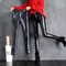 Womens FleeceLined High Waist PU Leather Leggings Warm Slim Fit Winter Faux Leather Pants 1