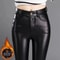 Womens FleeceLined High Waist PU Leather Leggings Warm Slim Fit Winter Faux Leather Pants 4