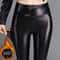 Womens FleeceLined High Waist PU Leather Leggings Warm Slim Fit Winter Faux Leather Pants 5