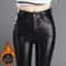 Womens FleeceLined High Waist PU Leather Leggings Warm Slim Fit Winter Faux Leather Pants 6