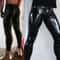Mens Wet Look Faux Leather Skinny Pants Slim Fit Clubwear Dance Performance Leggings 1