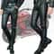 Mens Punk Style Faux Leather Motorcycle Pants Black Side LaceUp Biker Trousers 1