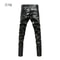 Mens High Waist PU Leather Skinny Biker Pants Slim Fit Motorcycle Clubwear Trousers 1