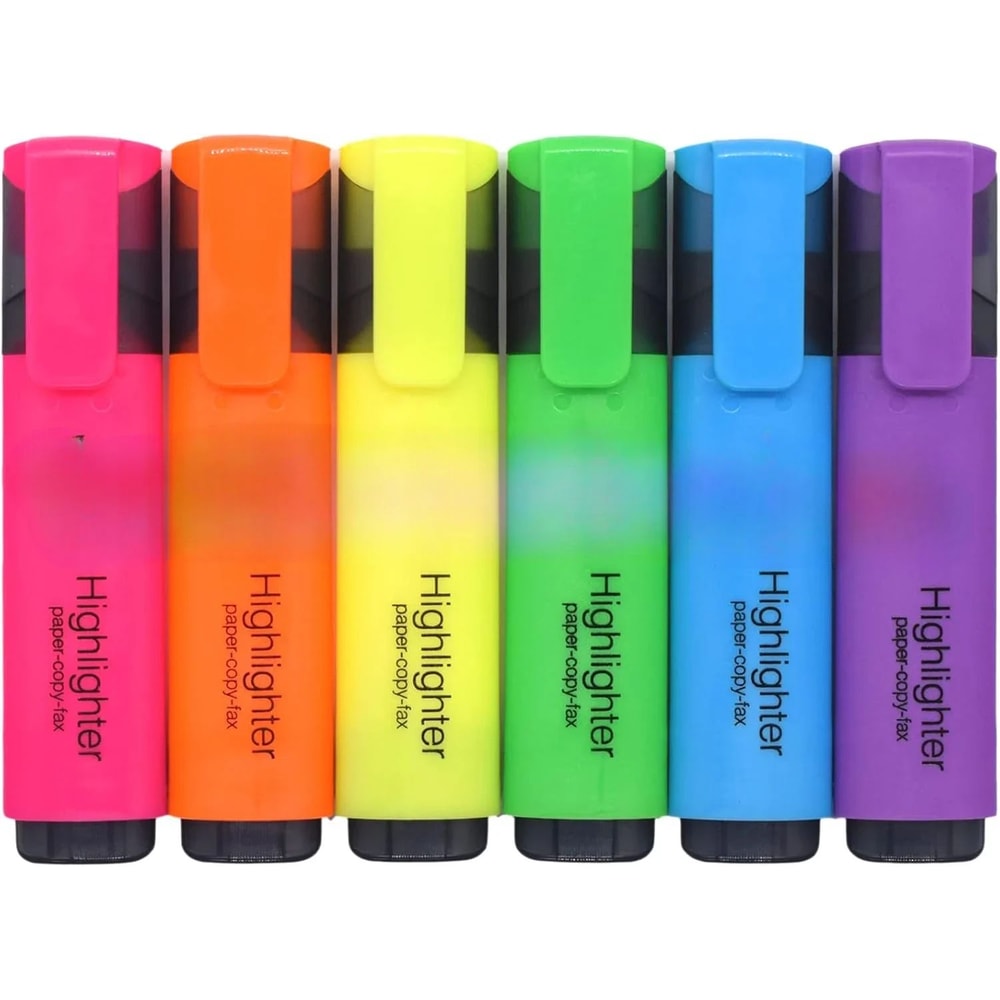 Pastel Chisel Tip Highlighter Marker Set 6 Soft Color Study Office Highlight Pens 7