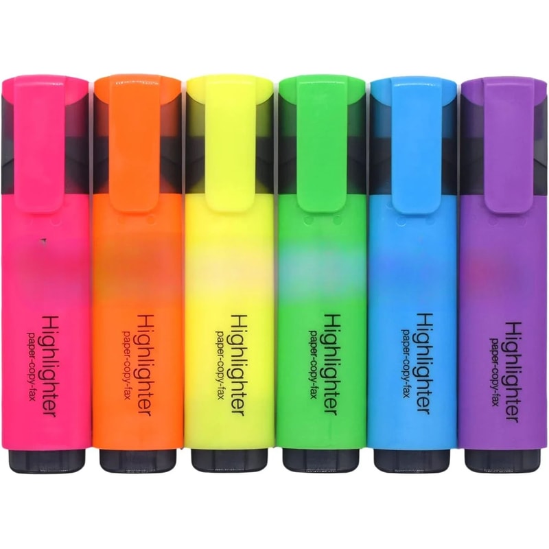 Pastel Chisel Tip Highlighter Marker Set 6 Soft Color Study Office Highlight Pens 7