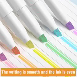 dual tip pastel highlighter marker set – double ended fluorescent art & study pens