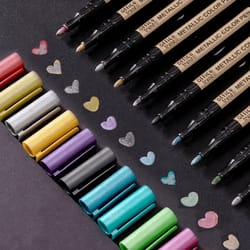 10-piece metallic paint marker pen set – waterproof fine tip markers for rock, glass & diy crafts