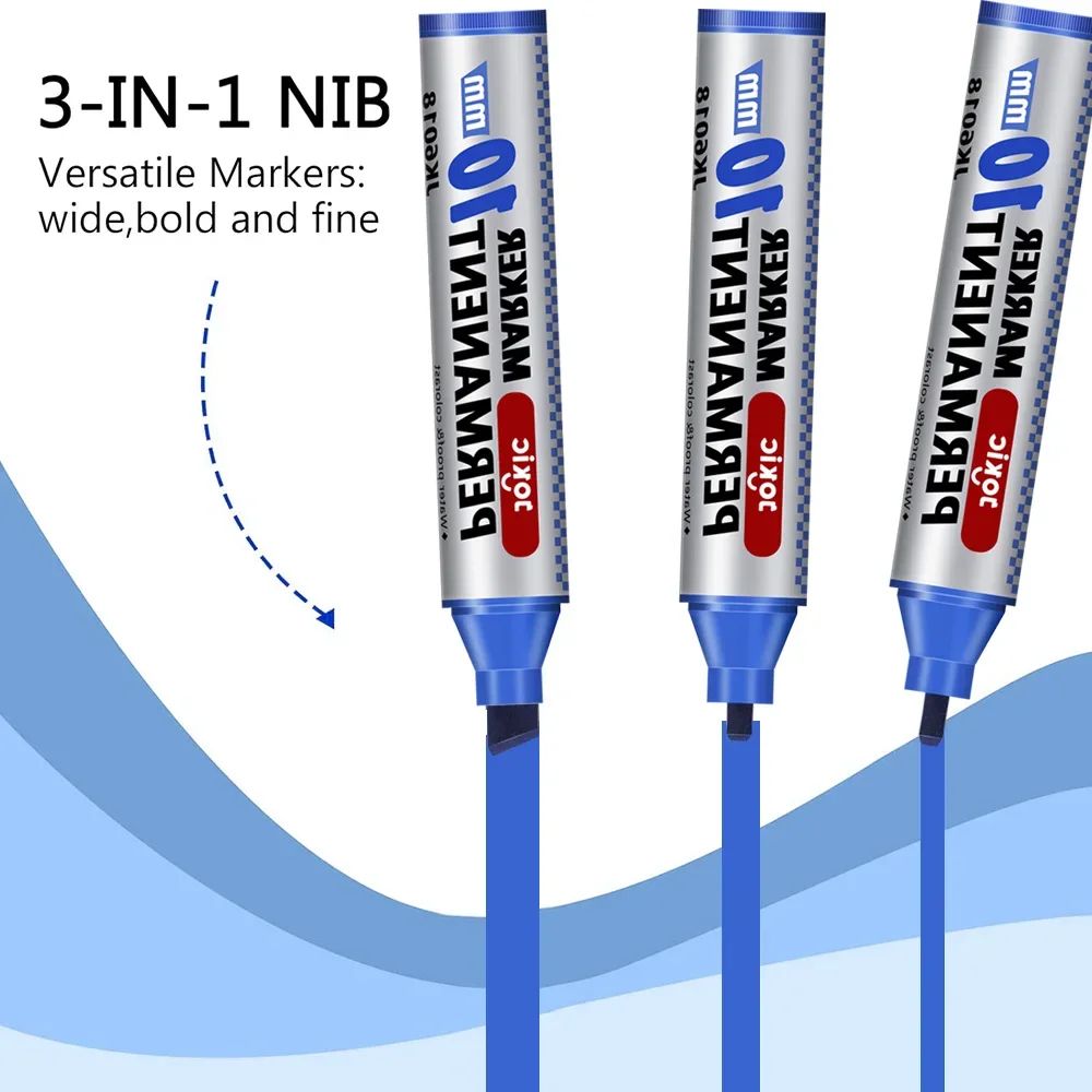Permanent Marker Pen Set Waterproof Dual Tip Color Markers With Fine 10mm Broad Nib 1