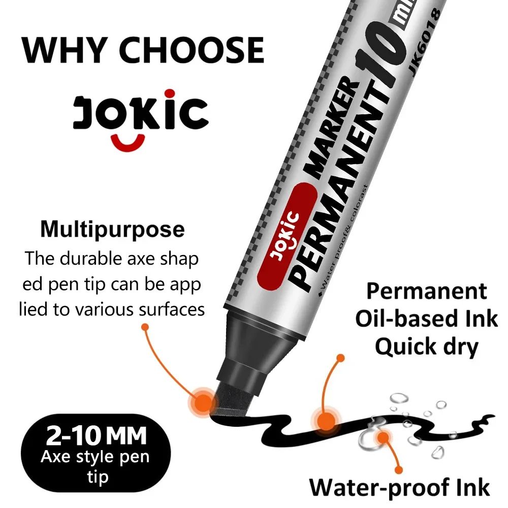 Permanent Marker Pen Set Waterproof Dual Tip Color Markers With Fine 10mm Broad Nib 5