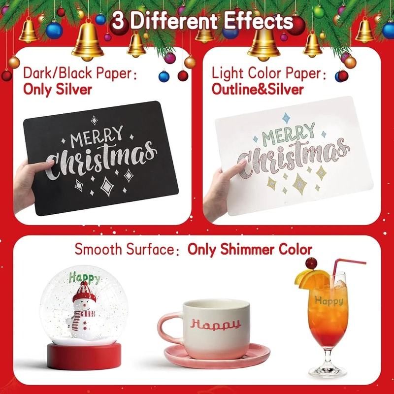 Double Line Metallic Outline Highlighter Pens Set Magic Glitter Drawing Markers For Creative Art 3