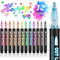 Double Line Metallic Outline Highlighter Pens Set Magic Glitter Drawing Markers For Creative Art 6