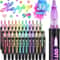 Double Line Metallic Outline Highlighter Pens Set Magic Glitter Drawing Markers For Creative Art 8