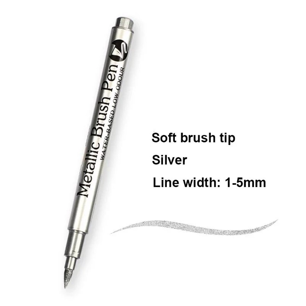 Permanent Gold Silver Metallic Marker Pens Shiny Art Markers For Crafts Scrapbooking DIY Project 8